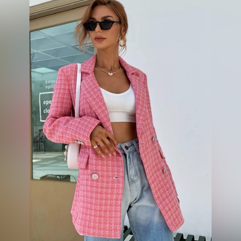 Shein Pink Long Blazer